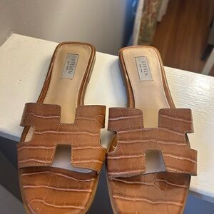 STEVEN Hunnie Croc Print Slide Sandals Size 8